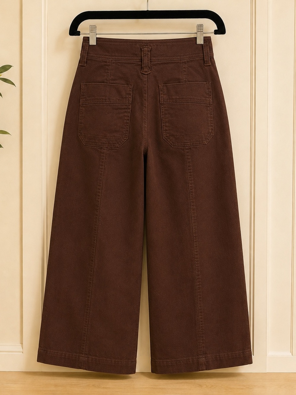 DEMOCRACY Brown Wide Leg Petite Pants,  Size 2P, Vintage inspired - Picture 4 of 6